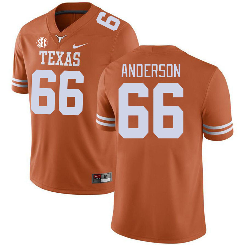 # 66 Calvin Anderson Texas Longhorns Jerseys Football Stitched-Orange